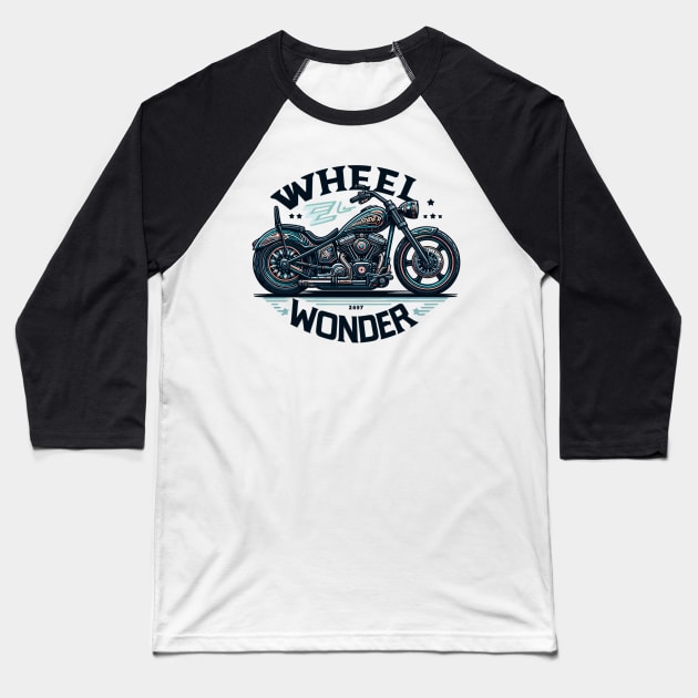 Motorcycle Wheel Wonder Baseball T-Shirt by Vehicles-Art